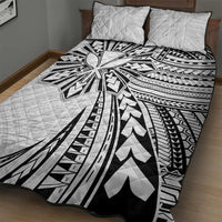 Hawaii And Philippines Quilt Bed Set Kanaka Maoli With Tribal Sun Together White