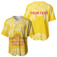 Personalised Anastasis College Baseball Jersey Tonga Ngatu Pattern - Polynesian Pride
