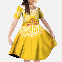 Personalised Anastasis College Family Matching Mermaid Dress and Hawaiian Shirt Tonga Ngatu Pattern - Polynesian Pride