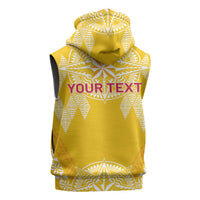 Personalised Anastasis College Sleeveless Zip Hoodie Tonga Ngatu Pattern - Polynesian Pride