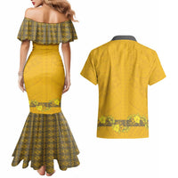 Tonga Anastasis College Couples Matching Mermaid Dress and Hawaiian Shirt Tongan Ngatu Kupesi Pattern - Polynesian Pride