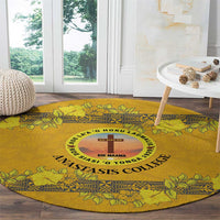 Tonga Anastasis College Round Carpet Tongan Ngatu Kupesi Pattern - Polynesian Pride