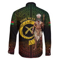 Personalised Vanuatu Custom Chiefs Day Family Matching Off Shoulder Long Sleeve Dress and Hawaiian Shirt Pig Tusk Simple Style LT05 - Polynesian Pride