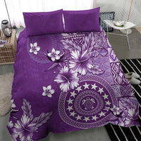 Cook Islands Bedding Set Purple Hibiscus And Stars