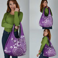 Cook Islands Grocery Bag Purple Hibiscus And Stars