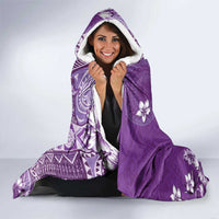 Cook Islands Hooded Blanket Purple Hibiscus And Stars