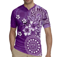 Cook Islands Rugby Jersey Purple Hibiscus And Stars