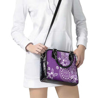 Cook Islands Shoulder Handbag Purple Hibiscus And Stars