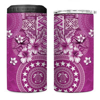 Cook Islands 4 in 1 Can Cooler Tumbler Fandango Hibiscus And Stars