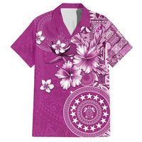 Cook Islands Family Matching Off Shoulder Maxi Dress and Hawaiian Shirt Fandango Hibiscus And Stars