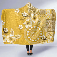 Cook Islands Hooded Blanket Yellow Hibiscus And Stars