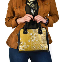 Cook Islands Shoulder Handbag Yellow Hibiscus And Stars