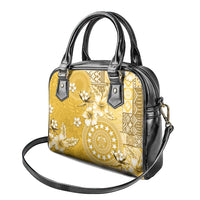 Cook Islands Shoulder Handbag Yellow Hibiscus And Stars