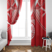 Tahiti Football Window Curtain Coat Of Arms Polynesian Tribal Pattern