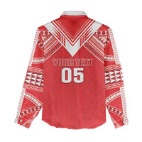 Custom Tahiti Football Women Casual Shirt Coat Of Arms Polynesian Tribal Pattern LT05 - Polynesian Pride