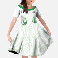 Custom New Zealand Fern Football Family Matching Off Shoulder Maxi Dress and Hawaiian Shirt Simple Style