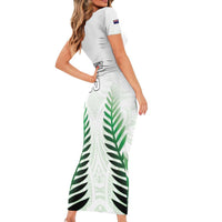 Custom New Zealand Fern Football Short Sleeve Bodycon Dress Simple Style LT05 - Polynesian Pride