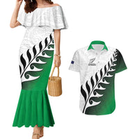 Custom New Zealand Football Couples Matching Mermaid Dress and Hawaiian Shirt Go Aotearoa