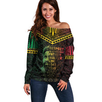 Happy Vanuatu Father Lini Day Off Shoulder Sweater