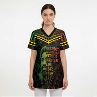 Happy Vanuatu Father Lini Day Scrub Top - Polynesian Pride