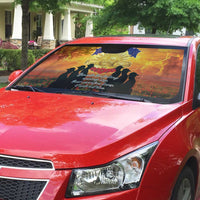 ANZAC Day Auto Sun Shade Remembrance Tribute Soldiers And Poppy Field
