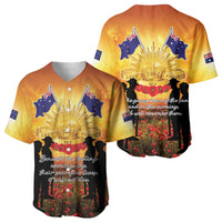 ANZAC Day Baseball Jersey Remembrance Tribute Soldiers And Poppy Field