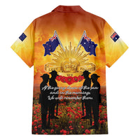 ANZAC Day Family Matching Off The Shoulder Long Sleeve Dress and Hawaiian Shirt Remembrance Tribute Soldiers And Poppy Field LT05 - Polynesian Pride