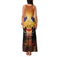 ANZAC Day Family Matching Tank Maxi Dress and Hawaiian Shirt Remembrance Tribute Soldiers And Poppy Field LT05 - Polynesian Pride