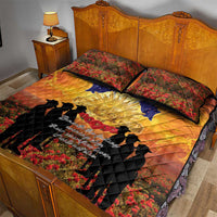 ANZAC Day Quilt Bed Set Remembrance Tribute Soldiers And Poppy Field