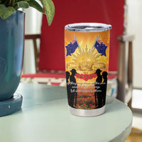 ANZAC Day Tumbler Cup Remembrance Tribute Soldiers And Poppy Field