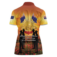 ANZAC Day Women Polo Shirt Remembrance Tribute Soldiers And Poppy Field