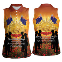 ANZAC Day Women Sleeveless Polo Shirt Remembrance Tribute Soldiers And Poppy Field LT05 - Polynesian Pride