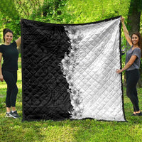 Hawaii Hibiscus Flowers Quilt Grayscale Polynesian Pattern
