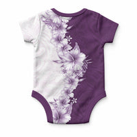Hawaii Hibiscus Flowers Baby Onesie Purple Polynesian Pattern