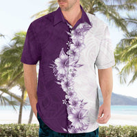 Hawaii Hibiscus Flowers Hawaiian Shirt Purple Polynesian Pattern
