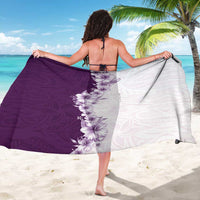 Hawaii Hibiscus Flowers Sarong Purple Polynesian Pattern