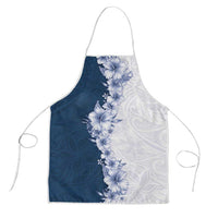 Hawaii Hibiscus Flowers Apron Blue Polynesian Pattern