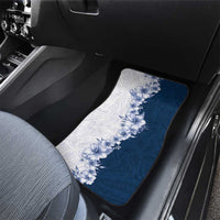 Hawaii Hibiscus Flowers Car Mats Blue Polynesian Pattern