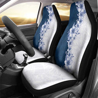 Hawaii Hibiscus Flowers Car Seat Cover Blue Polynesian Pattern