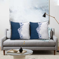 Hawaii Hibiscus Flowers Pillow Cover Blue Polynesian Pattern