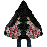 Hawaii Tropical Flowers Cloak Black Polynesian Tattoo Art