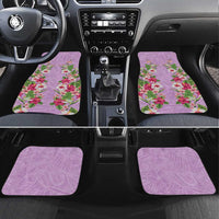 Hawaii Tropical Flowers Car Mats Lavender Polynesian Tattoo Art