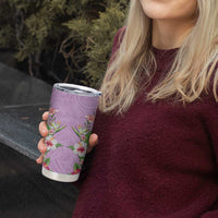 Hawaii Tropical Flowers Tumbler Cup Lavender Polynesian Tattoo Art