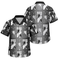 Bula Fiji Family Matching Off Shoulder Short Dress and Hawaiian Shirt Black Makare Masi Tapa Pattern LT05 Son's Shirt Black - Polynesian Pride