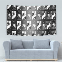 Bula Fiji Tapestry Black Makare Masi Tapa Pattern LT05 - Polynesian Pride