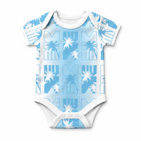 Bula Fiji Baby Onesie White Makare Masi Tapa Pattern