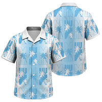 Bula Fiji Family Matching Tank Maxi Dress and Hawaiian Shirt White Makare Masi Tapa Pattern LT05 Son's Shirt White - Polynesian Pride