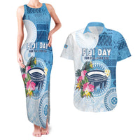 Fiji Day Couples Matching Tank Maxi Dress and Hawaiian Shirt Proud To Be Fijian LT05 Blue - Polynesian Pride