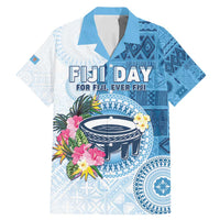 Fiji Day Family Matching Mermaid Dress and Hawaiian Shirt Proud To Be Fijian LT05 Dad's Shirt - Short Sleeve Blue - Polynesian Pride