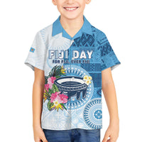 Fiji Day Family Matching Puletasi and Hawaiian Shirt Proud To Be Fijian LT05 Son's Shirt Blue - Polynesian Pride